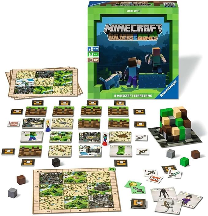 Ravensburger Minecraft: Builders & Biomes - Engaging Strategy Board Game | Ideal for 2-4 Players | Perfect for Ages 10 & Up | Authentic Minecraft Experience | Great Gift for Minecraft Enthusiasts