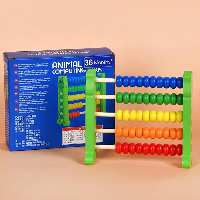 WNWLwooden Abacus Frame Learning Tool Growth Toy Beads Educational Counting Toy Abacus Math Thinking Abacus Counting Toy,for Preschool Learning, Learning Mathematics Abacus (Green Abacus)