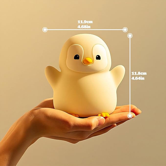 Penguin Nursery Night Light,LED Squishy Silicone Lamp,2 Levels Dimmable Bedroom Nightlight for Kids,Touch Light,Dorm Decor lamp,Baby Boys Girls Gifts (Standing Penguin)