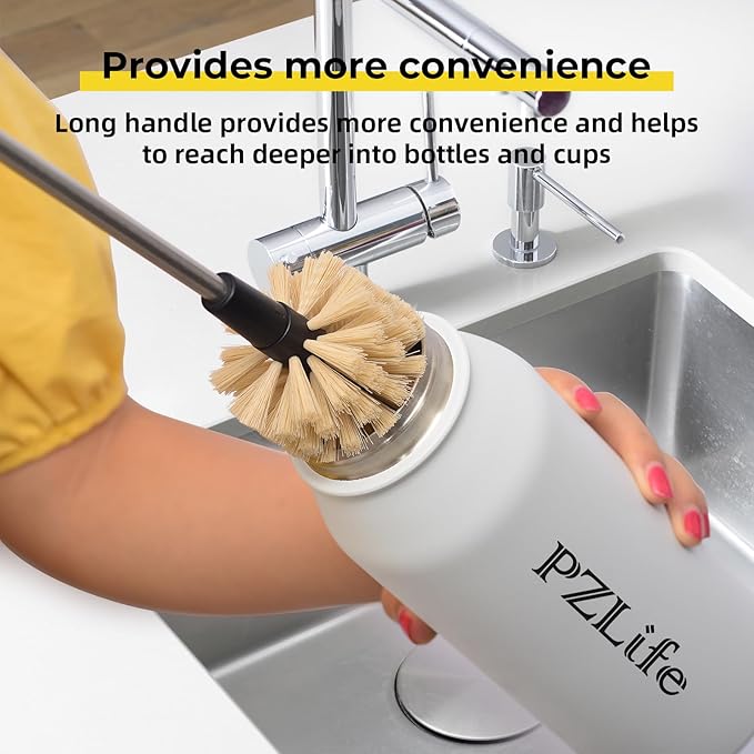 2-in-1 Water Bottle Brush, Water Bottle Cleaner & Straw Brush Cleaning Scrubbing Brush 15 in Long Bottle Brush Detachable Head Multi-Function Cleaning Brush Homework Cleaning Brushe