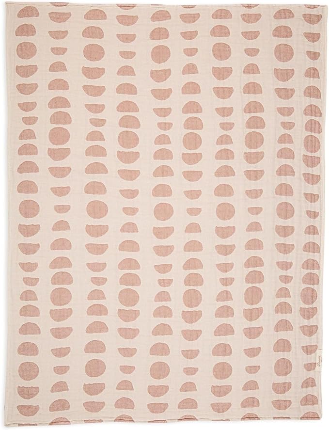 Crane Baby Moon Phase Cotton Baby Blanket 30” x 40”, Soft Cotton Muslin Nursery and Stroller Blanket for Boys and Girls, Neutral Baby Gift