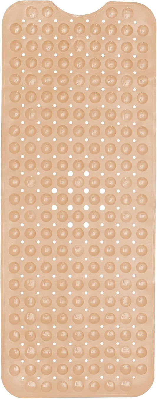 ENKOSI Bath Mat - Large Non Slip Bathtub & Shower Mat - Extra Long. 40 x 16 Inch Bathroom Mats for Tub Nonslip Anti Slip Bathmats (40x16 Beige 1-Pack)
