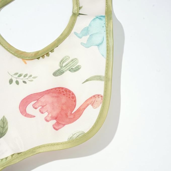 3-Pack Waterproof Baby Bibs for Eating - Lightweight Feeding Bibs, Mess Proof, Baby Essential Must Have for Eating