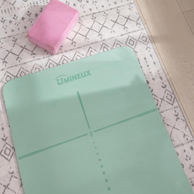 UMINEUX Yoga Mat Extra Thick 1/3'' & 2/5" Non Slip Yoga Mats for Women Eco Friendly TPE Fitness Exercise Mat with Carrying Sling & Storage Bag