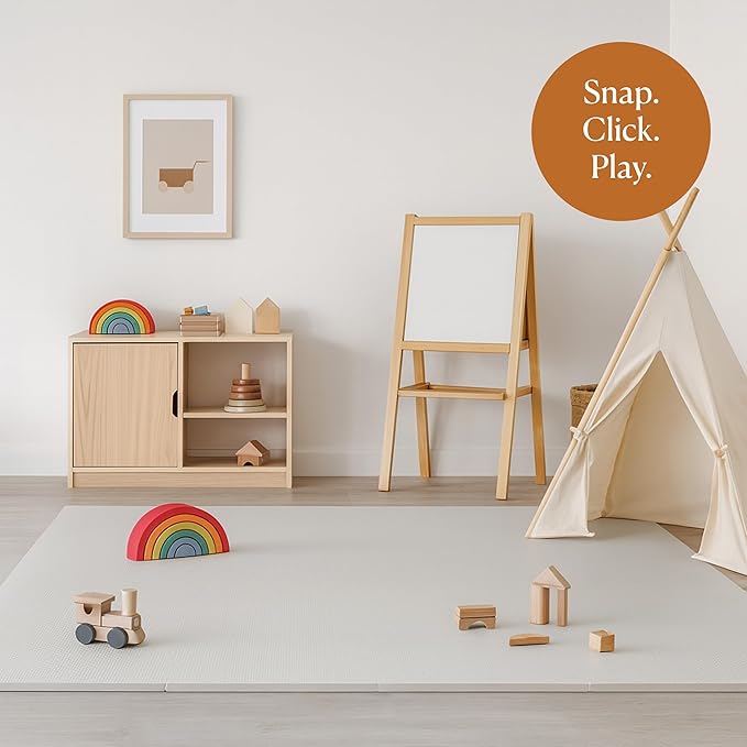 Toddlekind Playmat -Classic Foam Play Mat- 4 x 4 feet Premium Quality Foam Play Mat for Babies/Toddlers, Stylish, Non-Toxic, Odorless, Stone