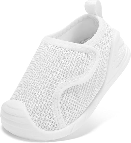 Baby Boys Girls First Walking Shoes Wide Toe Box Infant Sneakers Lightweight Breathable Slip On Barefoot Shoes