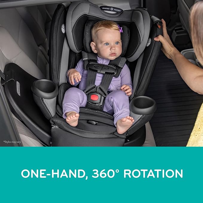 Evenflo Revolve360 Extend Convertible Car Seat with 360 Degree Rotation, Extended Rear-Facing, Forward-Facing, Booster Mode, and Secure Latch Install, Rockland Green