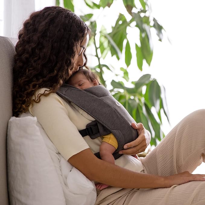 Ergobaby Embrace Baby Carrier Newborn to Toddler - Breathable Baby Carriers for Summer - Cozy Essentials (7-25 Pounds), Ponte Knit, Heather Grey