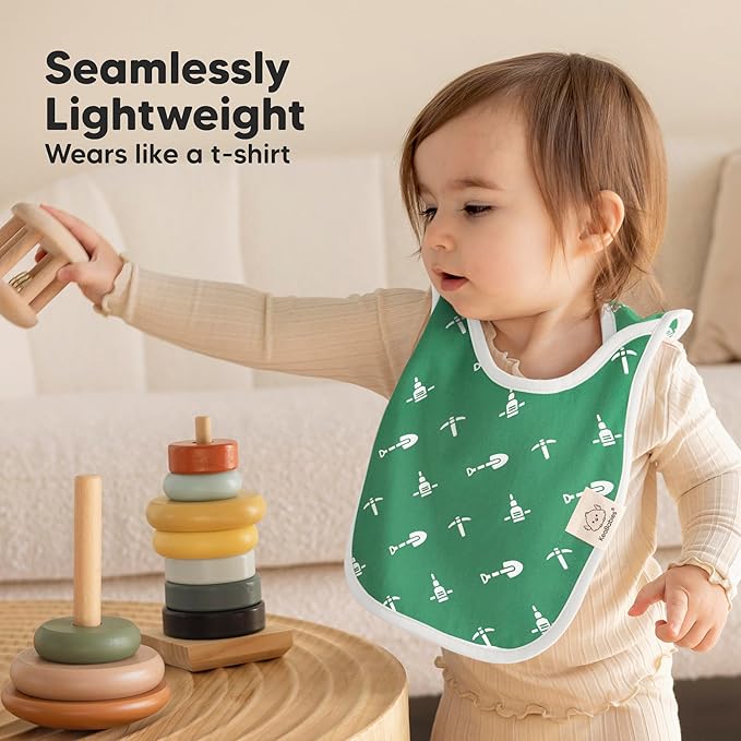 8-Pack Baby Bibs for Boys, Girls - Pullover Bibs for Drooling Teething Baby Girl & Boy Toddler, Newborn, Soft & Absorbent, Cute Colors, Large Torso Coverage Keep Infant Clean & Dry (Builders)