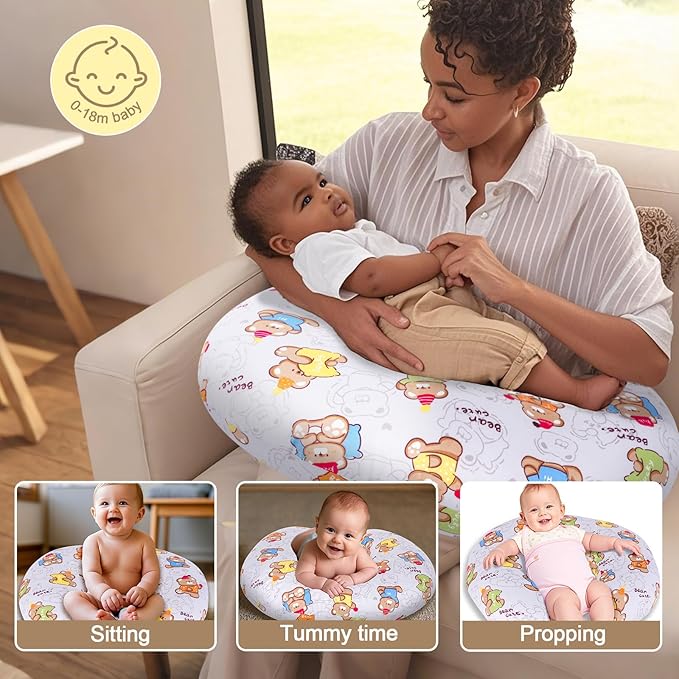 Baby Nursing Pillow for Breastfeeding, Adjustable Breast Feeding Pillow for Bottle Feeding, Breastfeeding Essentials for Mom and Baby Healthier Nursing, Bobby Pillow for Newborn,Removable Cotton Cover