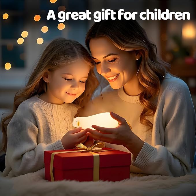 Lying Cute Duck Lamp Night Light for Kids,Cute Room Decor Silicone Duck Lamp for Baby,Night Lights for Baby Nursery,3-Colors USB Rechargeable Gift for Kids Boys and Girls Bedroom Decor