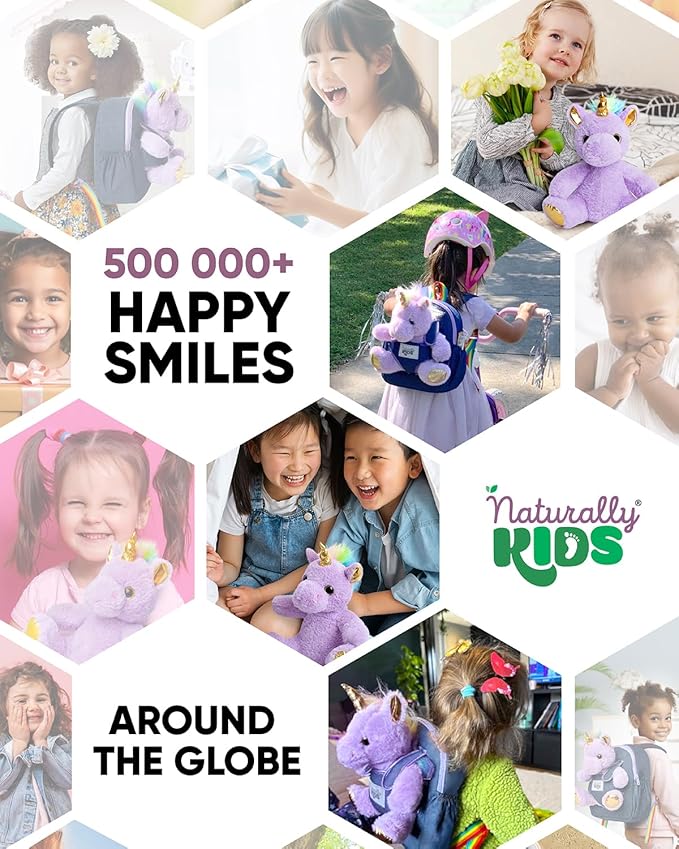 Unicorn Toys for Girls Age 4-6, Unicorn Gifts for 4 Year Old Girl, Birthday Gift 5 Year Old Boy, Small Toddler Backpack Age 2-6 (10’’h) w Detachable Purple Toy, Side&Inner Pockets, Reflective Logo