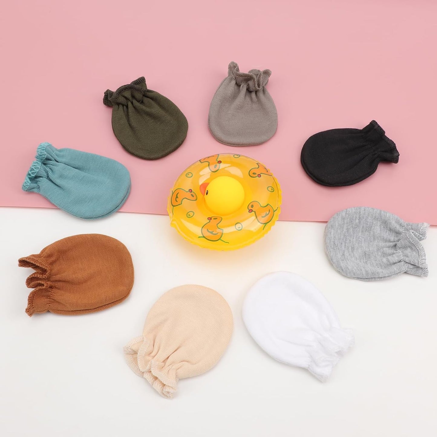 Newborn Baby Mittens No Scratch Cotton Elastic Wrist Gloves Infant Toddler Mittens for Baby Boy Girl 0-6 Months