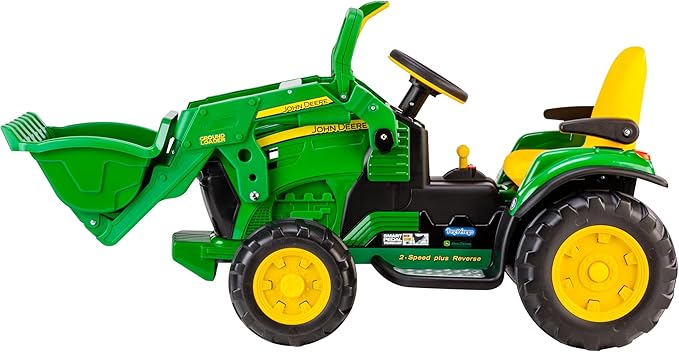 Peg Perego John Deere Ground Loader Tractor Extra-Large 12 Volt Ride on Tractor for Kids Ages 3-7