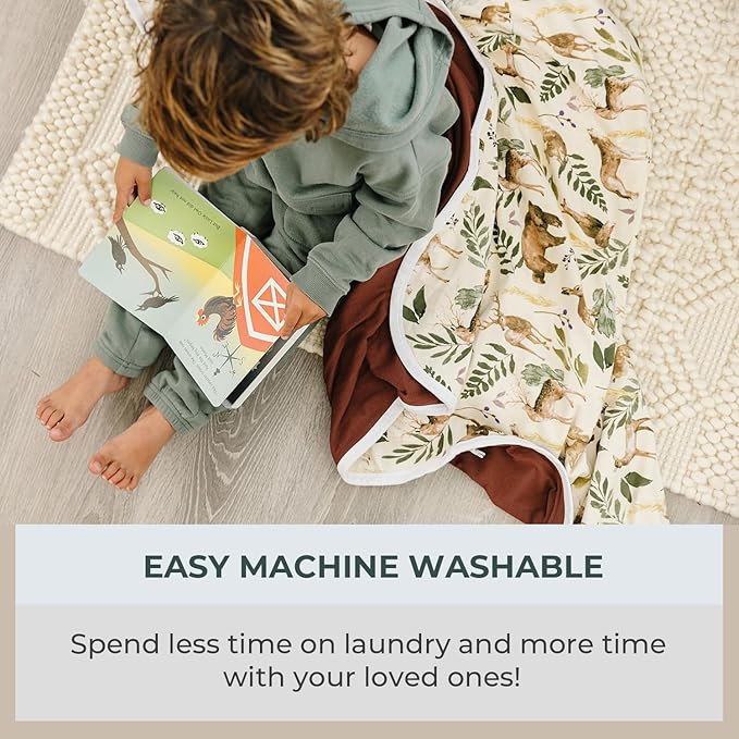 Pobibaby Soft Neutral Baby Blanket - Comfortable Premium Cotton Toddler Quilt, Ideal for Boys and Girls - Perfect Baby Boy, Baby Girl Toddler Blanket - Warm, Soft Baby Blankets (Wildlife Animal)