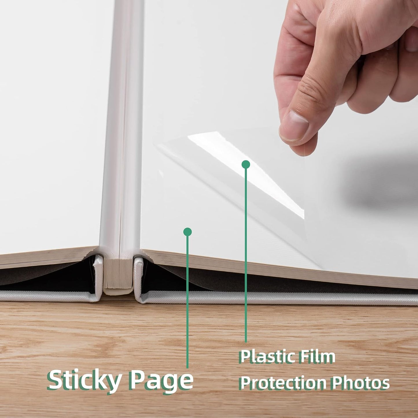 Large Photo Album Self Adhesive Scrapbook Album for 4×6 5×7 8×10 Pictures DIY Magnetic Linen Cover Album 40 Pages for Family Wedding Gifts with Metal Pen and Plastic Board