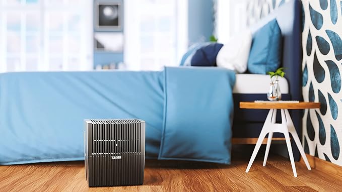 Venta LW25 Comfort Plus Humidifier in Black - Filter-Free Evaporative Humidifier for Spaces up to 485 ft²