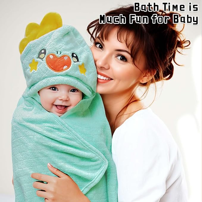 Toddler Bath Towel Kids Bath Towels Baby Towels with Hood Toddler Towels for Boy Girl 0-5 Years, 2-Pack Absorbent Baby Bath Towels Hooded Kids Bath Large 50''x32''