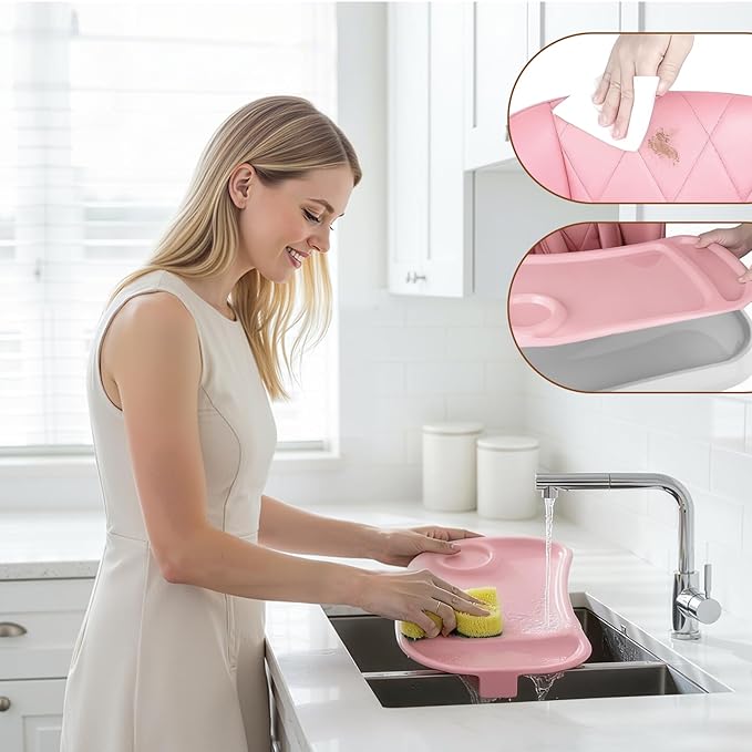 4 in 1 High Chairs for Babies and Toddlers, Foldable Baby High Chairs, Feeding and Eating Seat Highchair with 4 Levels of Recline and 7 Levels of Height Adjustment, Pink