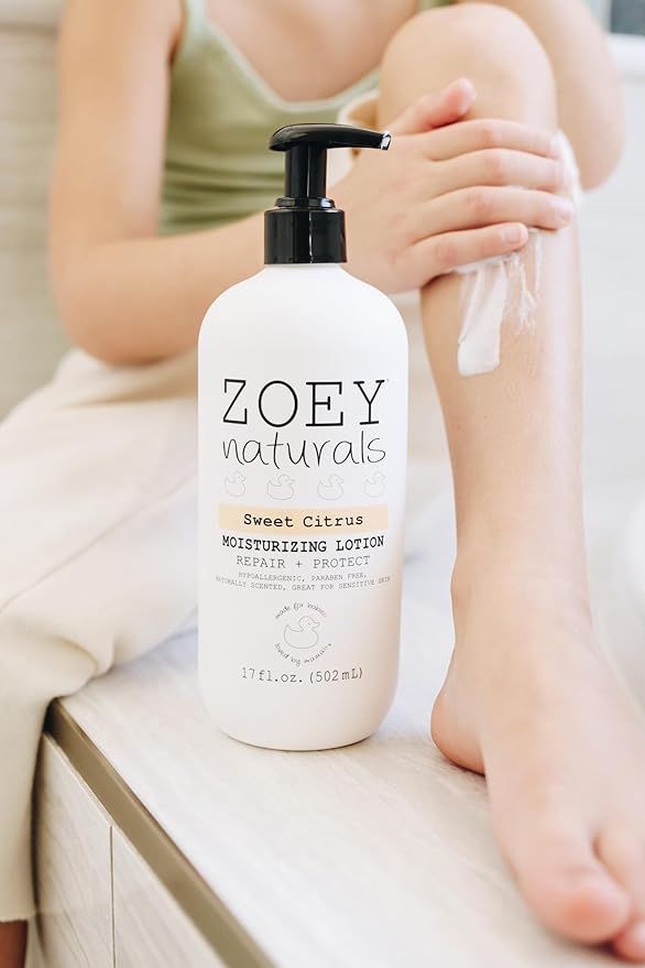 Zoey Naturals Sweet Citrus Baby Lotion - Enriched with Shea, Apricot Oil, Aloe & Avocado - Soothes & Moisturizes with Orange & Pomegranate - Gentle for Eczema Skin, Made in USA