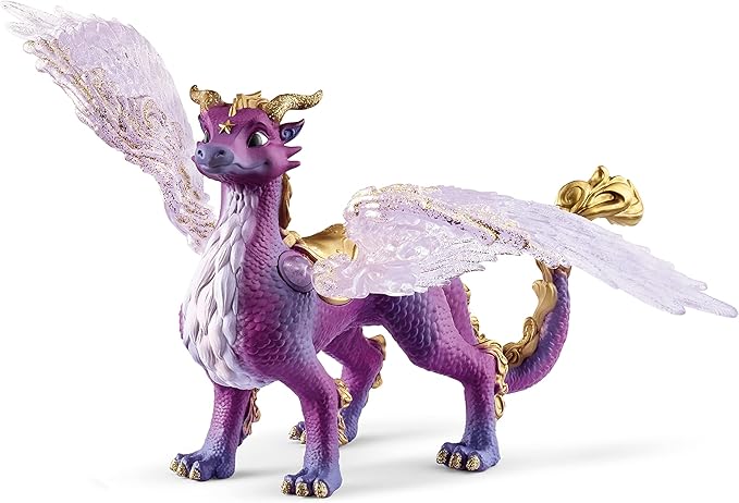 Schleich Bayala - 7" Nightsky Dragon Figurine Toy with Moveable Wings - Cute Fantasy Fairy Animal Figure for Girls and Boys - Purple Wyvern Mythical Creature for Imaginative Play - Kids Age 5+ | 70762
