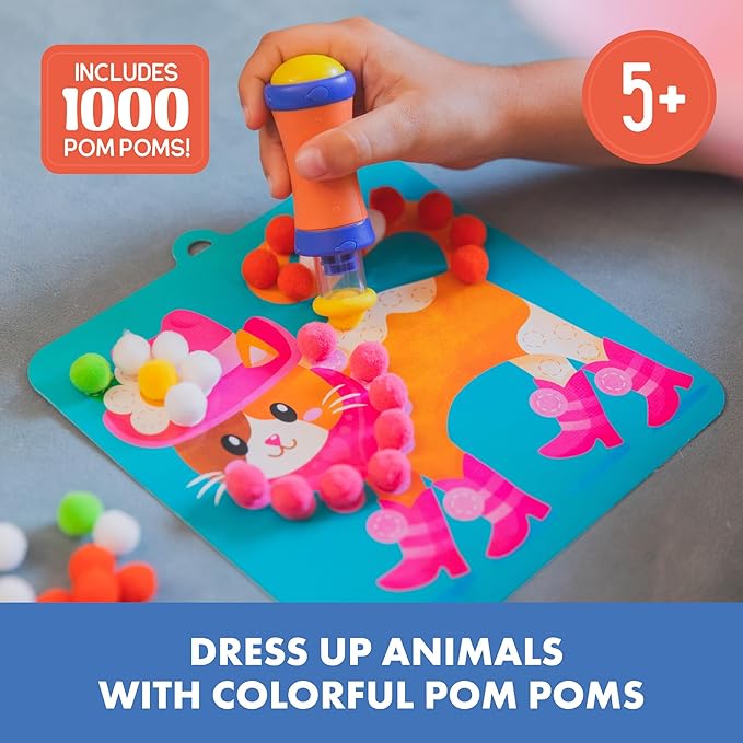 Educational Insights Pom Pom Kit - Arts and Crafts for Kids, Mess Free Crafting Supplies & Projects, Preschool Creativity, DIY Sensory Activity for Toddlers, Creative Gift, Girls and Boys Ages 5+
