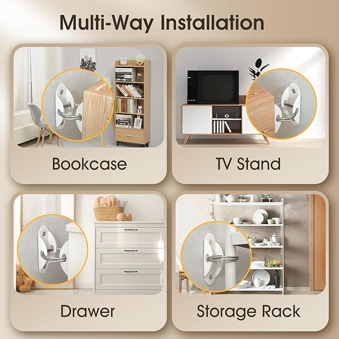 Furniture Anchors Straps for Baby Proofing, Furniture Straps Anti Tip Furniture Anchor Securing 60lbs Keep Baby Pet Safety from Falling Furniture, Earthquake Straps for Child Safety（1Pack）