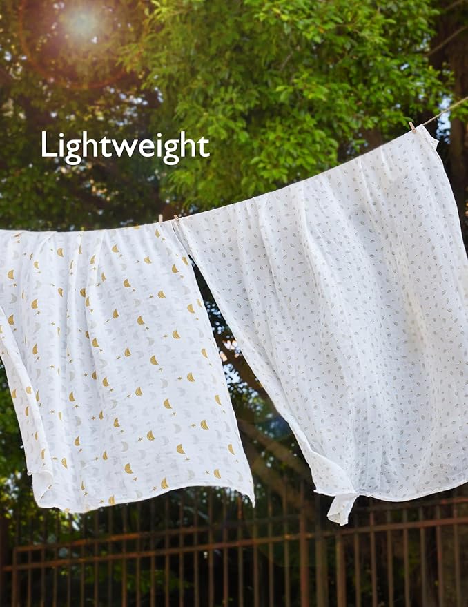 Momcozy Muslin Swaddle Blankets, Ultra Soft Neutral Baby Essentials Must Haves Registry Search, Breathable Large 47'' x 47'' Newborn Boys Girls Swaddle Receiving Blanket, Stellar Orbit