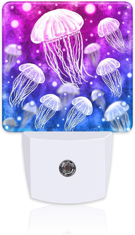 Magic Fantasy Jellyfish Night Light, Glow Jellyfish Marine Life Dusk to Dawn Night Light Plug in, 0.5W Energy Saving Sleep Friendly NightLight for Kids Boys Girls Home Decor