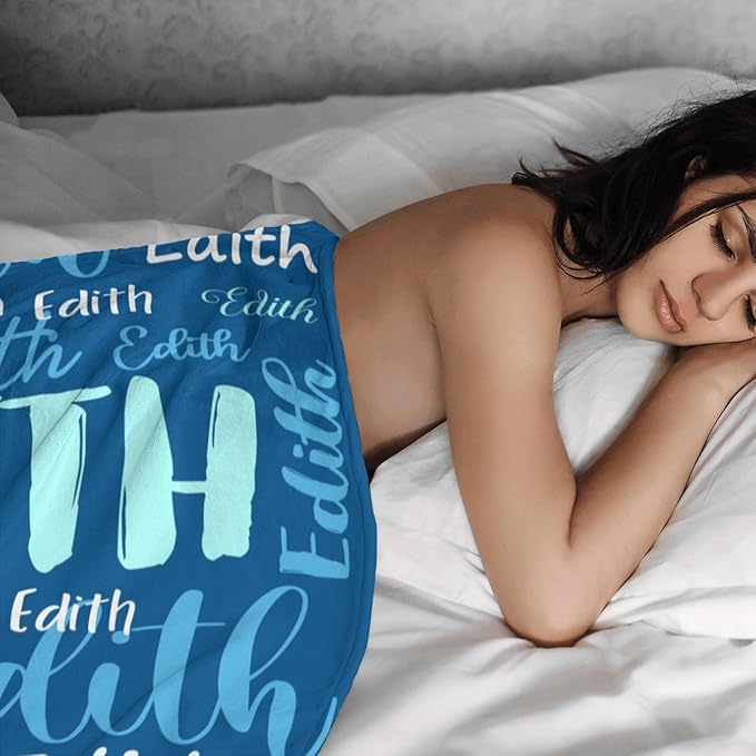 Personalized Custom Baby Blanket with Name for Girls Boys Kids Customized Flannel Blanket for Bed Nursery Room Baby Stroller