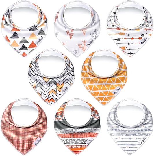 Organic Cotton Baby Bibs for Boys & Girls – Soft, Absorbent Teething & Drool Bibs - Adjustable Snaps for Toddlers