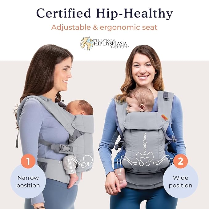Beco Gemini Baby Carrier from Newborn to Toddler - Certified Ergonomic Newborn Baby Carrier for Infants and Children of 7-35 lbs - M Shape, Adjustable Seat, 100% Cotton (Dots)