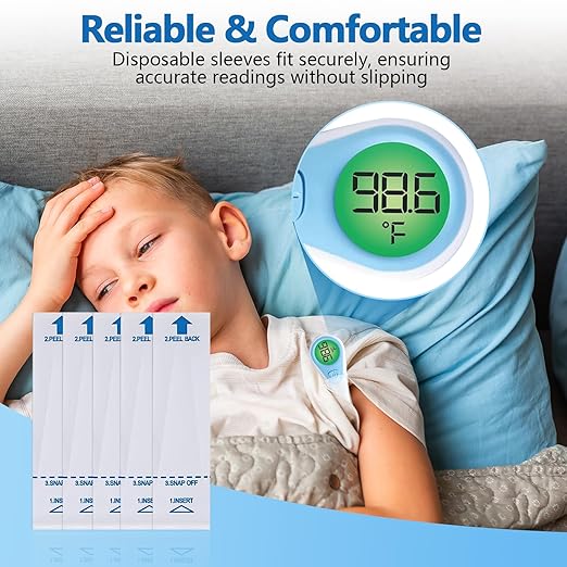 100 Pack Thermometer Probe Covers Compatible with Vicks - Disposable Thermometer Sleeves, Convenient to Use and Enhance Comfort, Clear Temperature Sheath Sleeves for Oral and Rectal