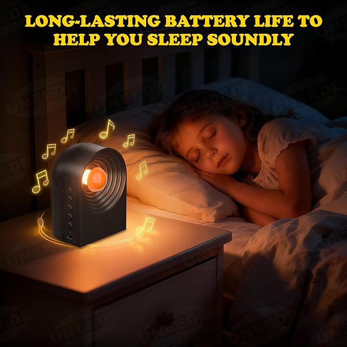 UNEEDE White Noise Sound Machine with Bluetooth Functionality, Night Light, Portable Bluetooth Speaker with Noise Canceling for Office & Sleeping, Meditation, Gathering (Black)