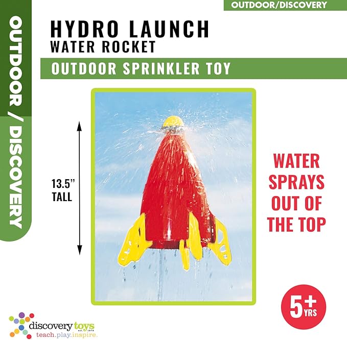 Discovery Toys Hydro Launch Water Rocket Outdoor Sprinkler Toy w/Hand Throttle Control | Kid Powered Learning | STEM Educational Toy Learning & Childhood Development 5 Years and Up | Summer Toy