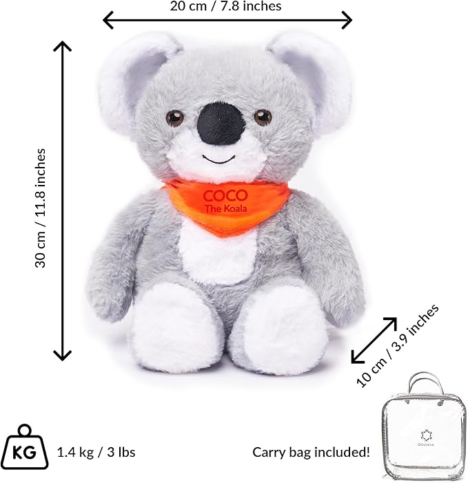ODOXIA Weighted Animals | 3.1lb Koala | Stuffed Weighted Plush for Kids, Adults | Weighted Stuffed Animals | Weighted Plushies | Weighted Plushie