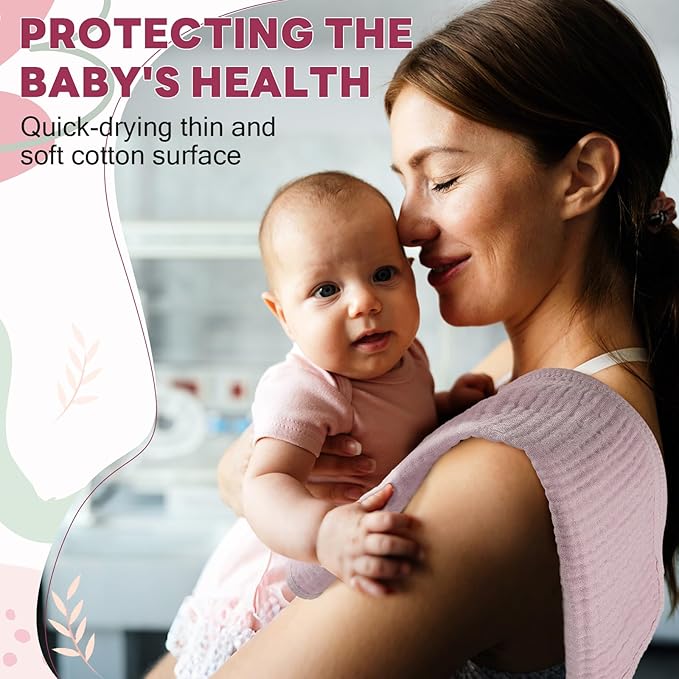 Tallew 8 Pack Muslin Burp Cloths and Baby Bibs for Boy Girl 20" x 10" Cotton Baby Bandana Drool Bibs Muslin Burp Cloths Absorbent Rag for Newborn Toddler Infant Gifts(Dark Pink)