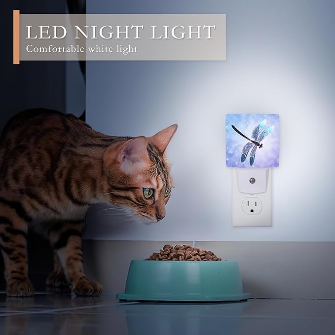 Dragonfly Night Light for Kids,Fantasy Dragonfly LED Night Light Plug into Wall with Dusk to Dawn Sensor for Girls Boys Room Decor,Hallway,Kitchen,Bathroom,Nursery,Stairs