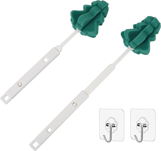 Bottle Soft Brushs Sponge Bottle Brushes Cleaning Brushs Set with Adjustable Handles 2 Pieces, for Wine Glasses and Bottles 2 Pcs Traceless Hook