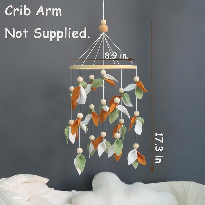 Leaf Crib Mobile, Forest Crib Mobile for Boys & Girls, Forest Baby Mobile for Crib, Woodland Mobile for Crib