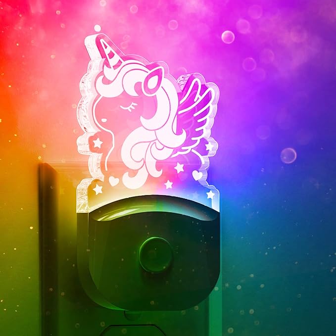 Plug in Night Light - Gift for Girls, LOHAS Cute Night Light with Dusk to Dawn, Color Changing, Birthday Gift Nightlight for Girls, Kids, Room Decor