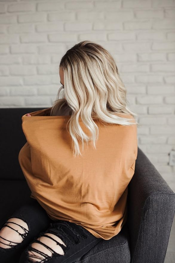 Copper Pearl Multi-Use Cover: Car Seat Covers, Nursing Cover, and Stroller Cover for Sun - Stretchy Fabric, All-Season Use, Stylish Designs, Easy Access for Moms - Camel