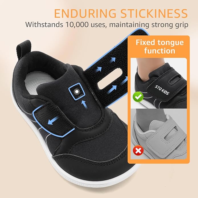 Toddler Wide Toe Box Barefoot Shoes Boys Girls Sneakers Kids Tennis Shoes Preschool Non Slip Lightweight Comfortable First Walking Shoes Running Outdoor Activities
