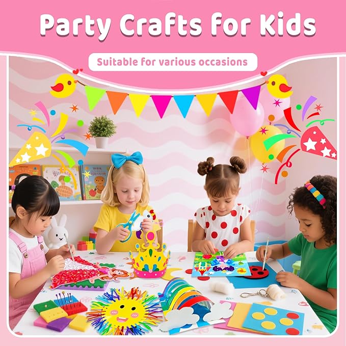 7july Unicorn Craft Box-12 Fun Arts and Crafts for Kids Ages 4-8,Educational Creative Toys, Art and Crafts Projects & Activities Kit with Supplies,Gift for Girls 3 4 5 6 7 8 Years Old