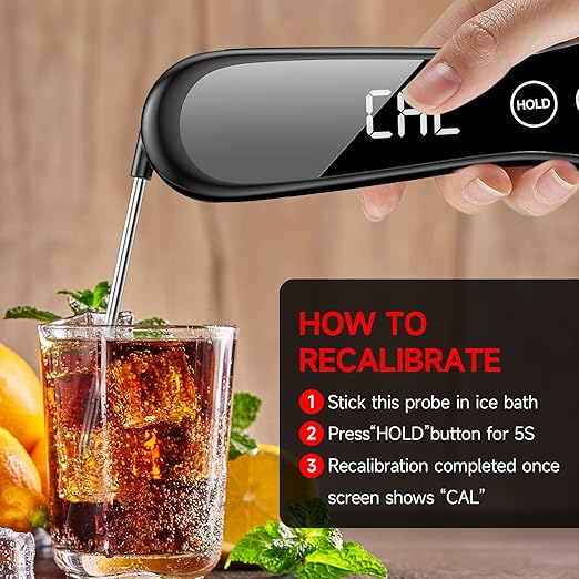 2025 Upgraded Meat Thermometer Digital-1 Second Instant Read Food Thermometer with Large LED Display-IP67 Waterproof Kitchen Thermometer for Grilling and Cooking for Oven, BBQ, Smoker, Candy, Turkey