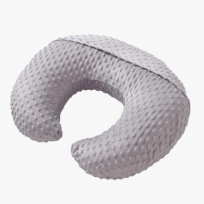 Nursing Pillow and Positioner for Breastfeeding, Ultra Soft Baby Breastfeeding Pillows for More Support for Mom and Baby, with Premium Removable Cover (Rose Gray)