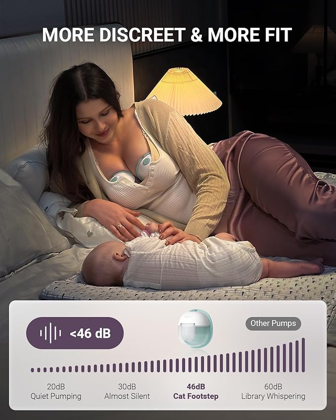 Heated Breast Pump Hands Free, Industry-Leading Heating Tech, Innovative Magnetic Charging Base, App Discreet Control, 20pcs Breastmilk Storage Bags Included, Hospital-Grade Suction, 2 Pack