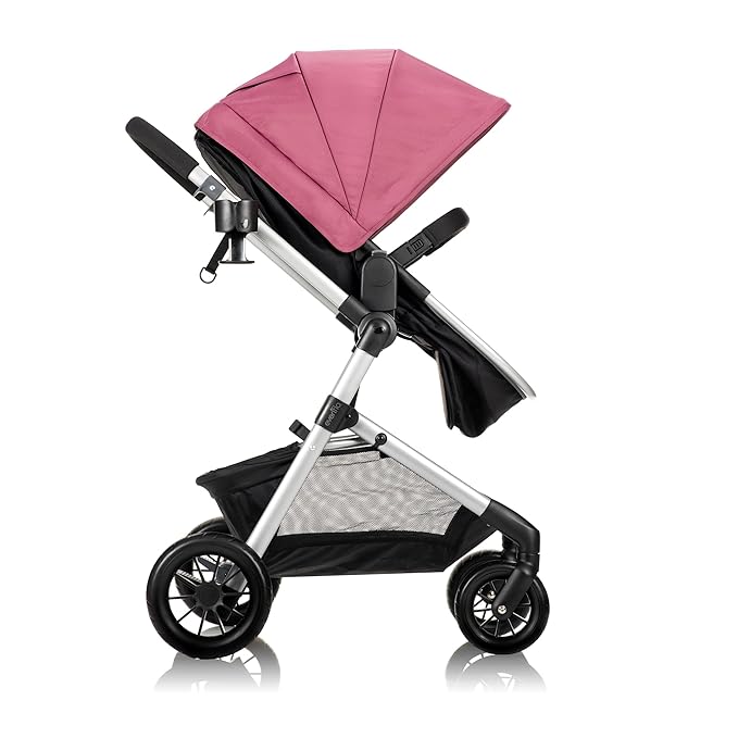 Evenflo Pivot Modular Travel System with LiteMax Infant Car Seat (Dusty Rose Pink)