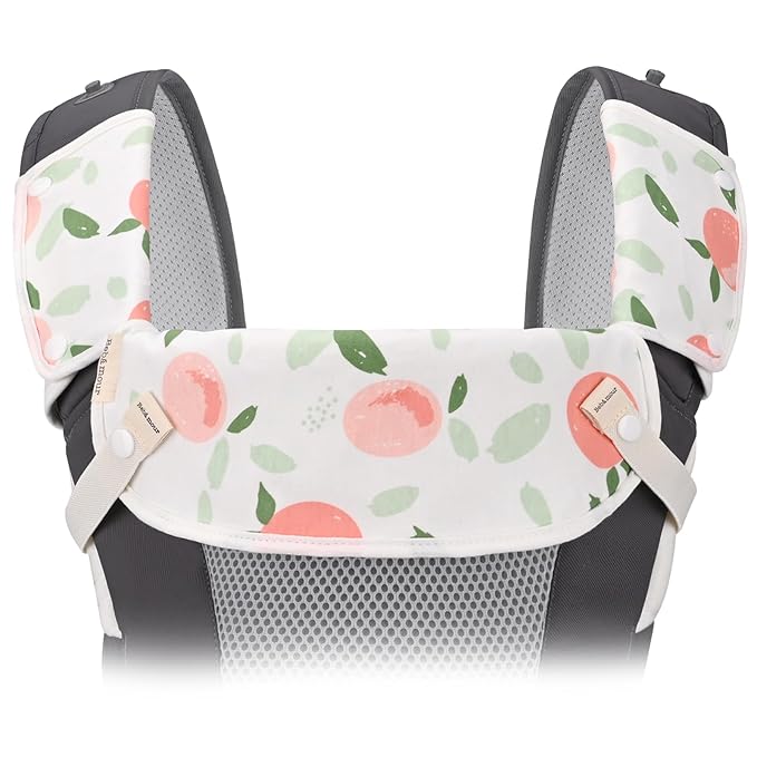 Bebamour Drool and Teething Reversible Cotton Pad For All Carry Positions Baby Carrier White Drool Bib For Boys & Girls(Peach)