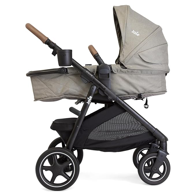 Joie Ginger LX Stroller and Rue Infant Car Seat Travel System with Anti-Rebound Base and All-Wheel Suspension (Dove)
